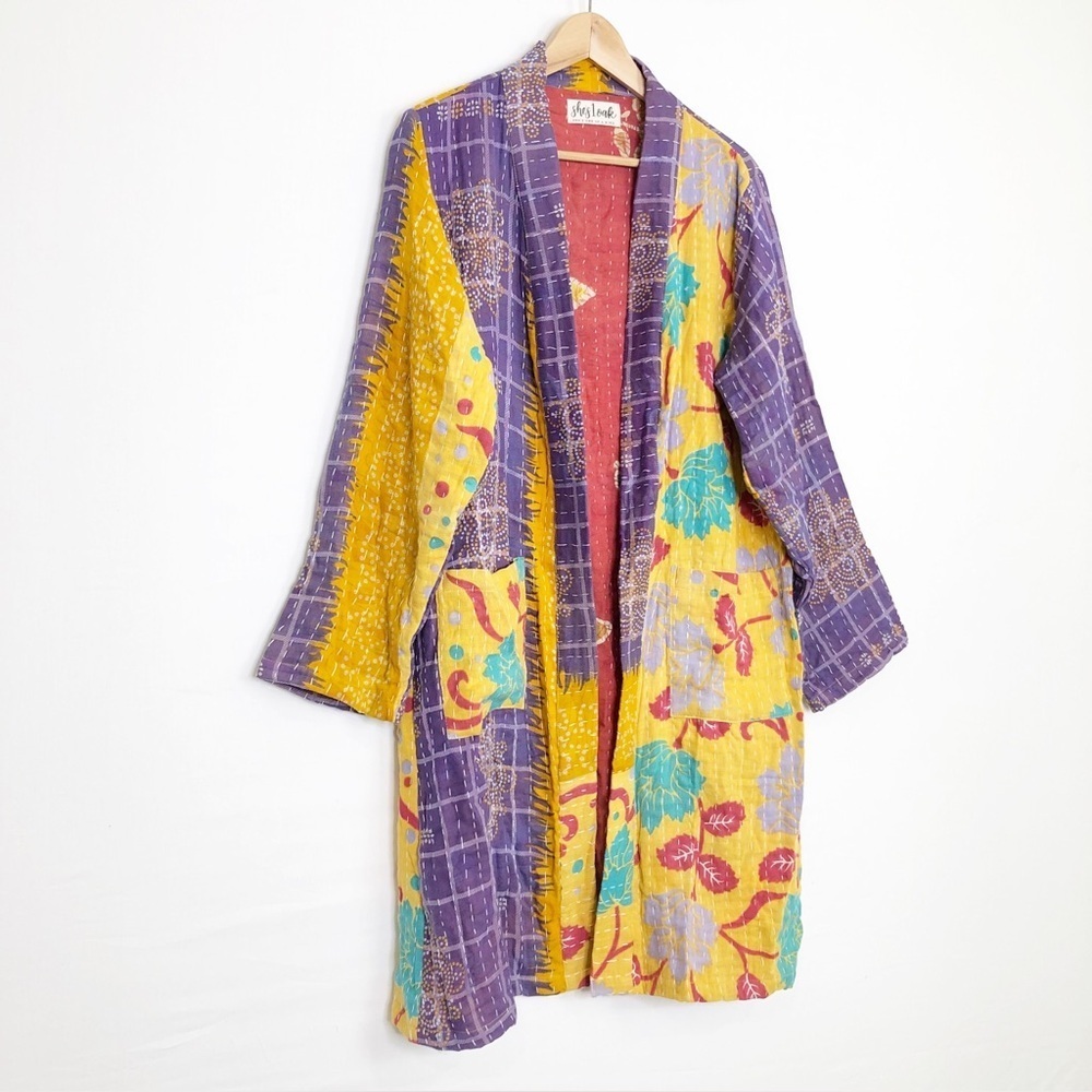 She’s 1 Oak She’s one of a kind multicolored open closure reversible kimono - Picture 11 of 13